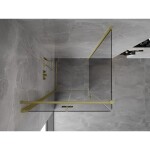 MEXEN/S - Mist-F sprchový kout skládací dveře levá 80 x 80, transparent, zlato kartáčovaná 8A6T-080-080-55-00-L
