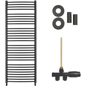 CERANO Koupelnový radiátorový set Stefano - ústřední výtápění - boční jednobodové připojení - 943W - černá matná - 1710x650 mm