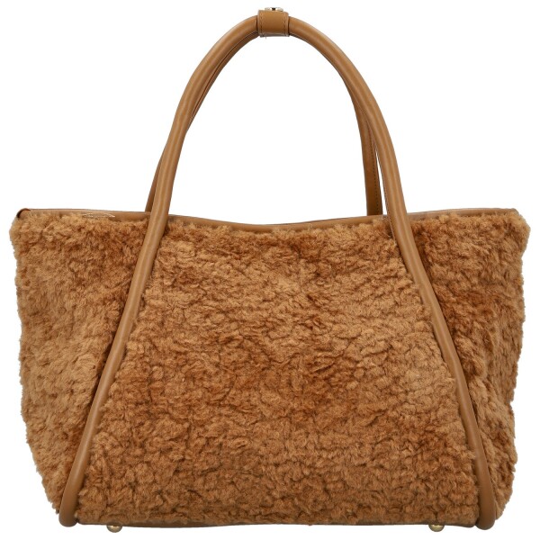 Trendy dámská plyšová kabelka do ruky Lynden, camel