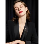 Brož Swarovski Elements Amalia - tulipán, perla, zirkon, Zlatá