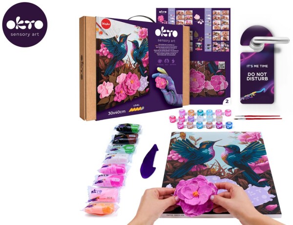 OKTO Malba a 3D modelování obraz "Hummingbirds in Love" 30x40 cm, OKTO, W051119