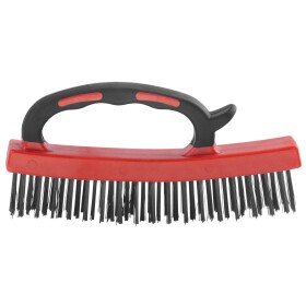 STREND PRO 2160468 Kartáč ocelový, 4-řadý, 16cm, ocel, horní plastová rukojeť