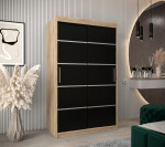 Šatní skříň Abi V1 Barva korpusu: Černá, Rozměry: 120 cm, Dveře: Dub artisan
