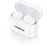 Niceboy HIVE Podsie 3 bílá / Bezdrátová sluchátka s mikrofonem / TWS / Bluetooth 5.1 / IPX5 / nabíjecí pouzdro (hive-podsie-3-white)