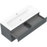 MEXEN/S - Rivel koupelnová skříňka 120 cm s umyvadlem Vela, 2 zásuvky, reliéf , grafit mat/bílá mat - 91A20-12047-2-BFF66-W23M 91A20-12047-2-BFF66-W23M01