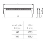 Bosetti Marella Nábytková úchytka Trama rozteč: 320mm chrom lesk