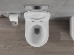 MEXEN/S - Rico Závěsná WC mísa Rimless včetně sedátka s slow-slim, Duroplast, bílá - 30720500 30720500