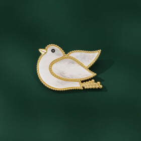 Perleťová brož ve tvaru holubice, Zlatá