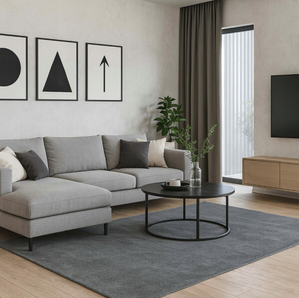 DumDekorace Moderní šedý jednobarevný koberec s protiskluzovou úpravou ETA4 Šířka: 160 cm | Délka: 230 cm