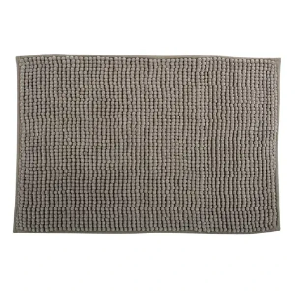 MSV CHENILLE šedo-hnědá / Koupelnová předložka / mikrovlákno / protiskluzová / 50 x 80 cm