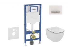 GEBERIT - Duofix Set předstěnové instalace, klozetu Tesi a sedátka softclose, tlačítko Sigma50, alpská bílá SANI11CD3139