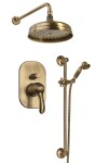 SAPHO - KIRKÉ podomítkový sprchový set s pákovou baterií, 2 výstupy, bronz KI42B-01