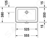 DURAVIT - 2nd floor Umyvadlo s přepadem, 525x350 mm, WonderGliss, bílá 03165300001