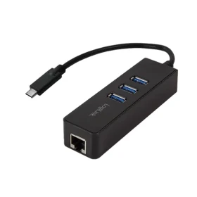 LogiLink USB-C hub černá / USB-C hub / 3x USB-A / RJ45 Gigabit / USB 3.2 Gen1 (UA0283)