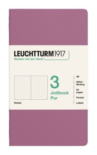 Zápisník Jottbook pur A6, 64l, tečkovaný, Dusty Rose, 3ks