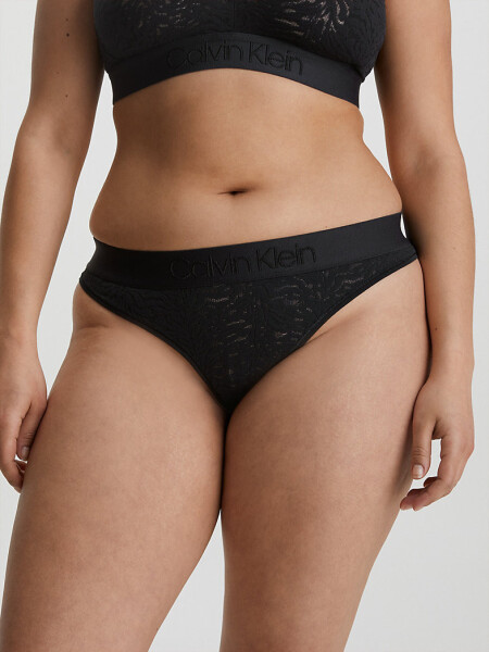 Dámská tanga Lace Thong Intrinsic 000QF7287EUB1 černá - Calvin Klein M