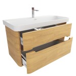 Koupelnová skříňka s umyvadlem SAT Fusion 97,5x53x45 cm dub medový mat SATFUSION2100DMMWB SATFUSION2100DMMWB