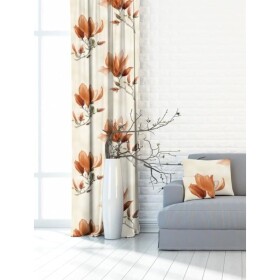 DekorTextil Dekorační látka nebo závěs OXY Magnolie - béžovo-oranžová VARIANTA PROVEDENÍ: povlak na dekorační polštáře - 2 ks