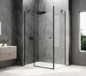 POLYSAN - GLOBE BLACK obdélníkový sprchový kout 800x900, čiré sklo, levé GB1080-3315LB