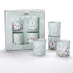 Sada 4 ks vánočních svíček ve skle assort