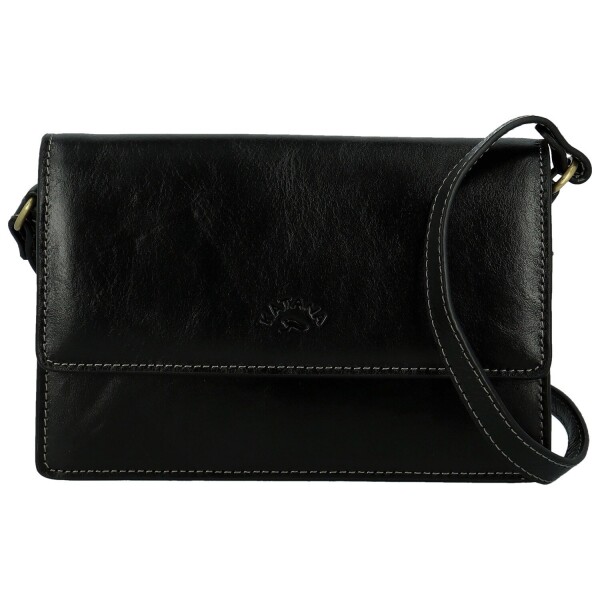 Luxusní dámská kožená crossbody kabelka Katana Flavia, černá
