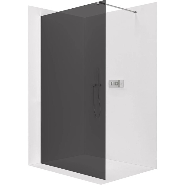 CERANO Sprchová zástěna Walk-in Onyx Cube L/P - 10 mm - hranatá vzpěra - chrom, grafitové sklo - 160x200 cm