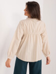 Béžová dámská košile na knoflíky bavlny