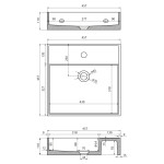 SAPHO - QUADRADO betonové umyvadlo včetně výpusti, 46x46cm, černý granit AR468