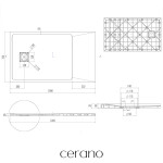 CERANO - Sprchová vanička obdélníková Pablo - SMC/minerální kompozit - strukturovaná bílá matná - 120x70x3 CER-480991