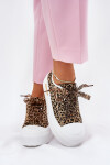 Dámské Tenisky Na Masivní Platformě S Ozdobným Šněrováním Leopardí Hnědé Zidora 37