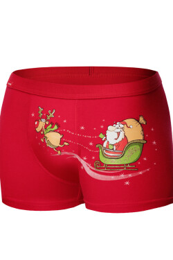 Pánské vánoční boxerky BS 007 Červená XXL