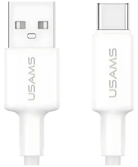 USAMS U90 bílá / Kabel / USB-A - USB-C / 3A / 1 m (SJ761USB01)