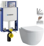 GEBERIT KOMBIFIX ECO, nádržka UP 320 bez tlačítka + WC LAUFEN PRO + SEDÁTKO 110.302.00.5 LP3