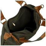 Stylová textilní kabelka na rameno Sofie, tmavě zelená