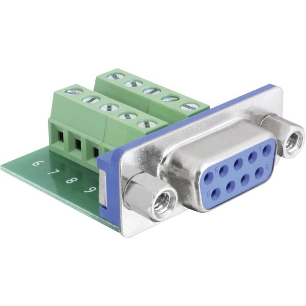 Delock Adapter 65268 D-SUB zásuvková lišta 180 ° Pólů: 9, 10 1 ks