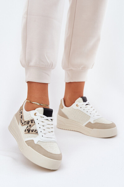 Dámské Sportovní Boty Na Platformě Leopardí Béžové Lorori 36