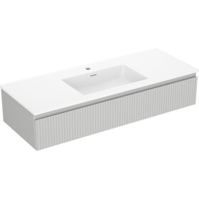 MEXEN/S - Rivel koupelnová skříňka 120 cm s umyvadlem Otis, 1 šuplík, reliéf , šedá mat/bílá mat 91A20-12023-1-BF62-W18M01