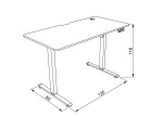Ergonomický stůl s plynulou regulací výšky 120x60cm, melamin, carbon, LT-H2210 BK