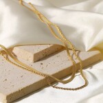 ELENYS Duo – pozlacený náhrdelník 18K žluté zlato Délka náhrdelníku: 40 a 44 cm (+ 5 cm prodloužení)