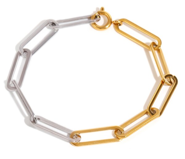 ELENYS Duo Chain – pozlacený náramek 18K žluté zlato Délka náramku: 18,5 cm