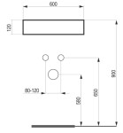 HOPA - Umyvadlo OBLIQUE 60 × 39 × 12 cm - na desku OLKLT2243B