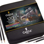 Castle art supplies Castle art supplies, CAS-120CPZ, Premium colored pencils, sada pastelek v pouzdře, 120 ks