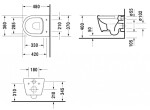 DURAVIT - ME by Starck Závěsné WC Compact, Rimless, s HygieneGlaze, bílá/matná bílá 2530099000