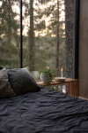Storefactory Povlečení z organické bavlny Crinkle Midnight 150 × 210 cm, šedá barva, textil