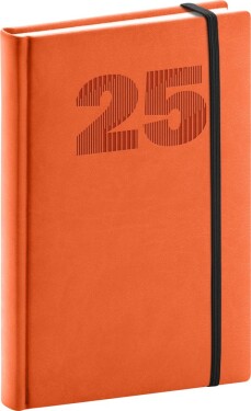 Diář 2025: Vivella Top - oranžový, denní, 15 × 21 cm