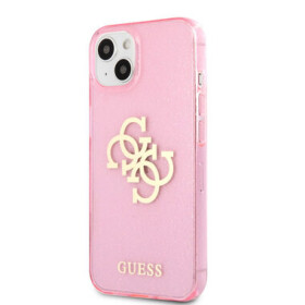 Pouzdro Guess Apple iPhone 13 mini hard case Glitter 4G Big Logo růžové