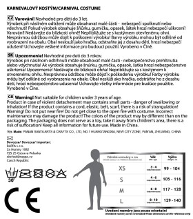 Dětský kostým čarodějnice černo-zlatá, vel. S, e-obal