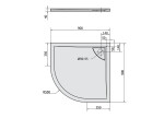 POLYSAN - LUSSA sprchová vanička z litého mramoru se záklopem, čtvrtkruh 90x90cm, R550 71602