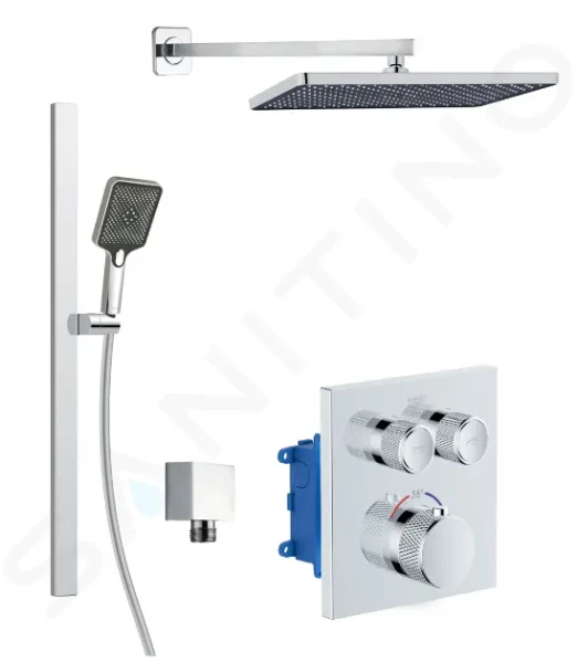 Kielle Termostatická baterie pod omítku, pro 2 spotřebiče, s příslušenstvím a tělesem, chrom 20611SPT30