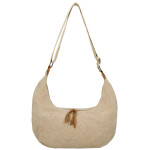 Trendy textilní dámská kabelka na rameno Ester, tmavě béžová